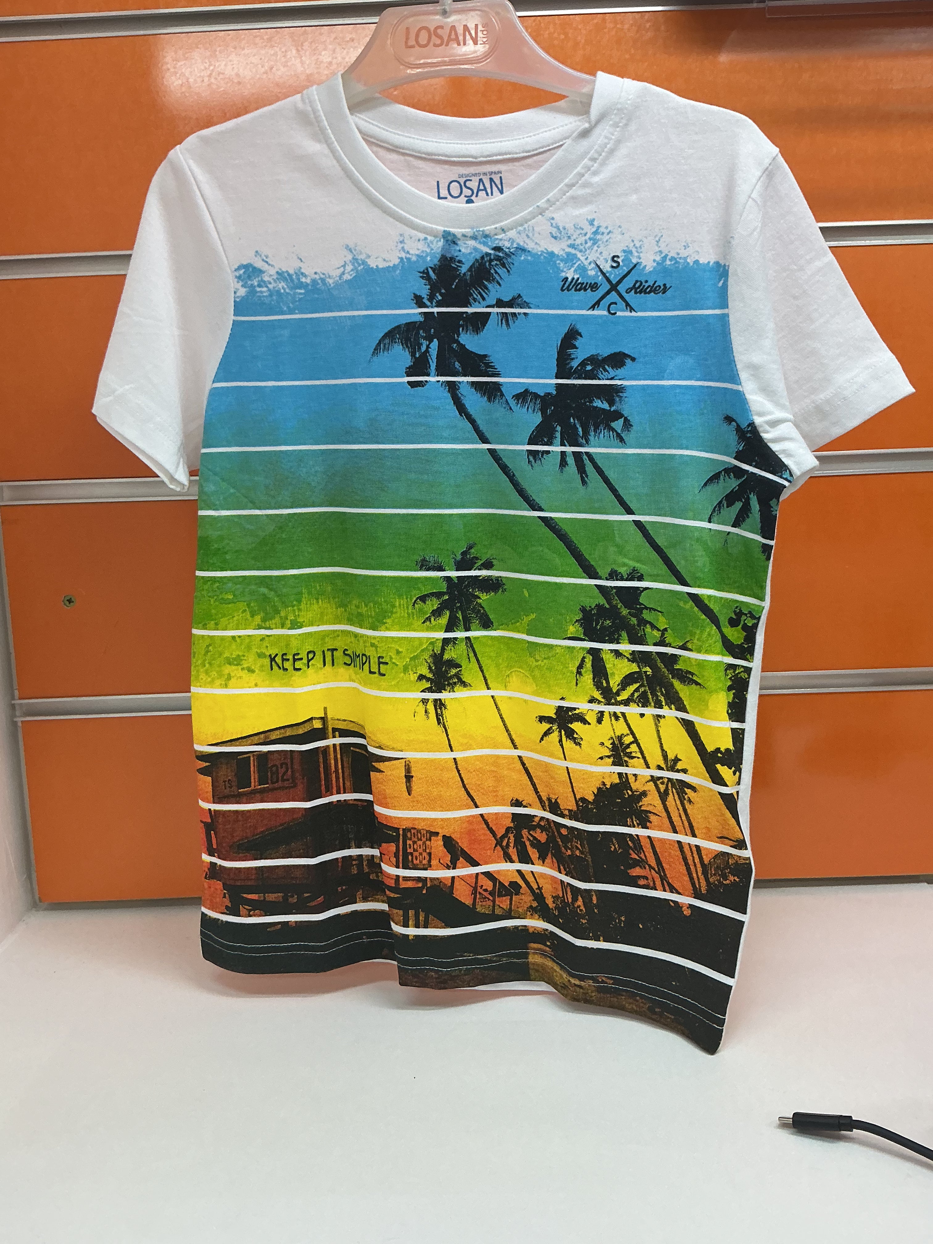 Camiseta infantil Losan blanca “Keep It Simple” — fotografía del producto
