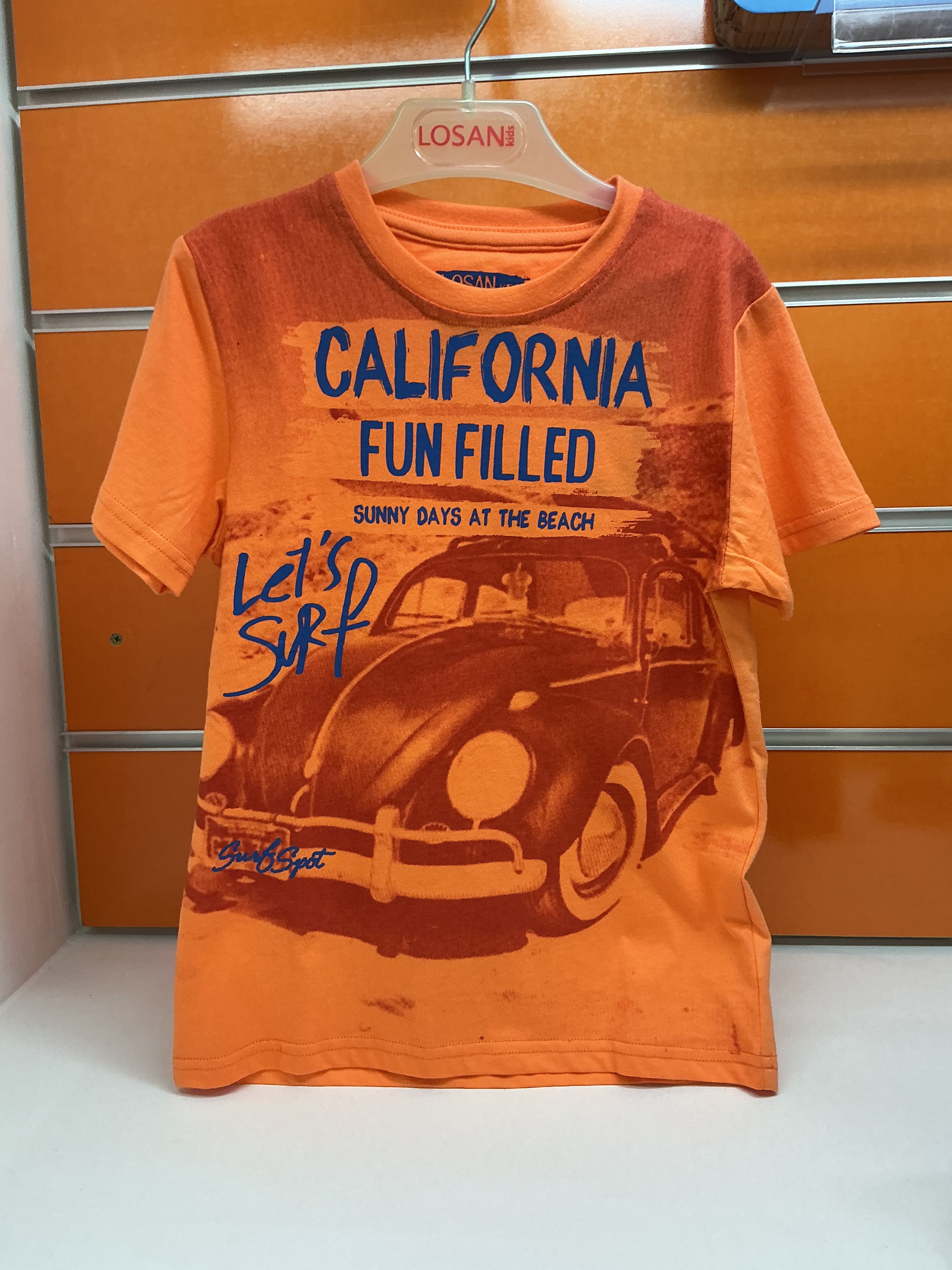 Camiseta infantil Losan naranja “California Fun Filled” — fotografía del producto