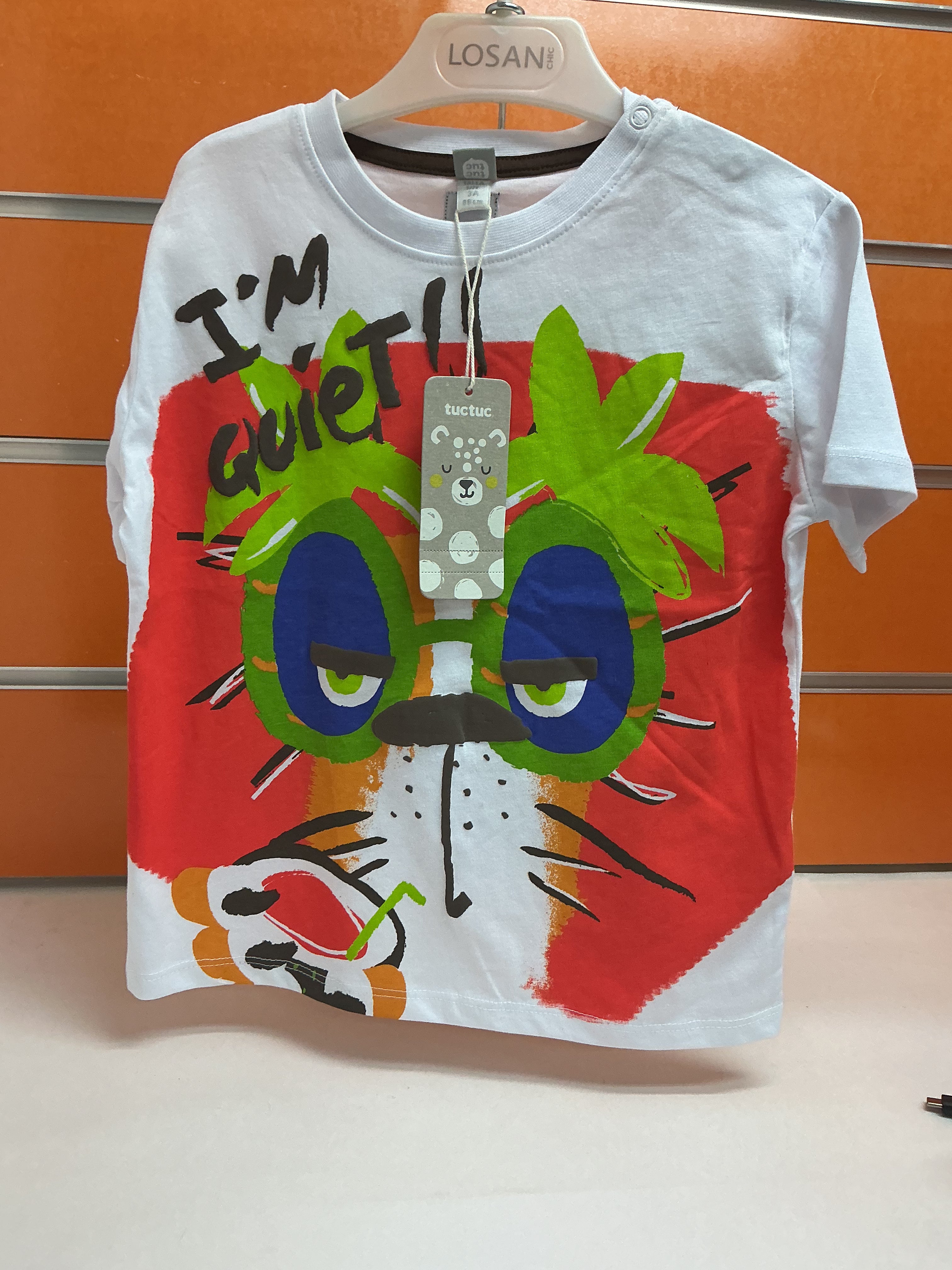 Conjunto infantil Tuc Tuc blanca “I’m Quiet” — fotografía del producto