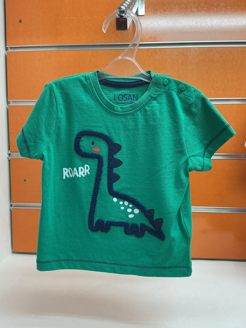 Camiseta bebé Losan verde dinosaurio Roarr — fotografía del producto