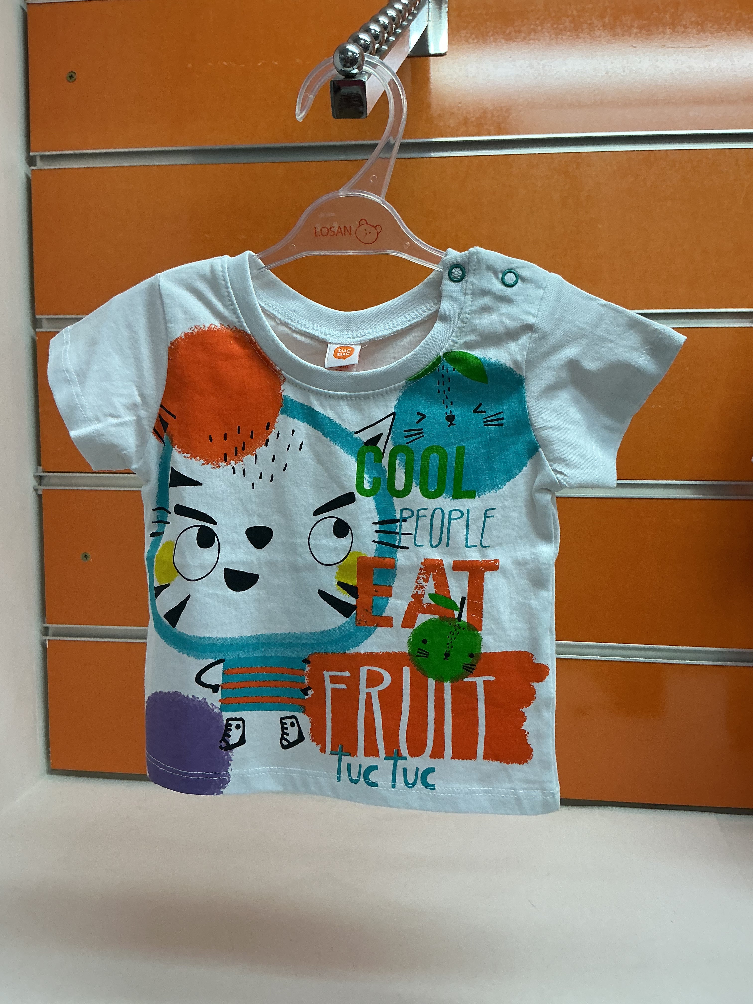 Camiseta bebé Tuc Tuc blanca Cool Fruit — fotografía del producto