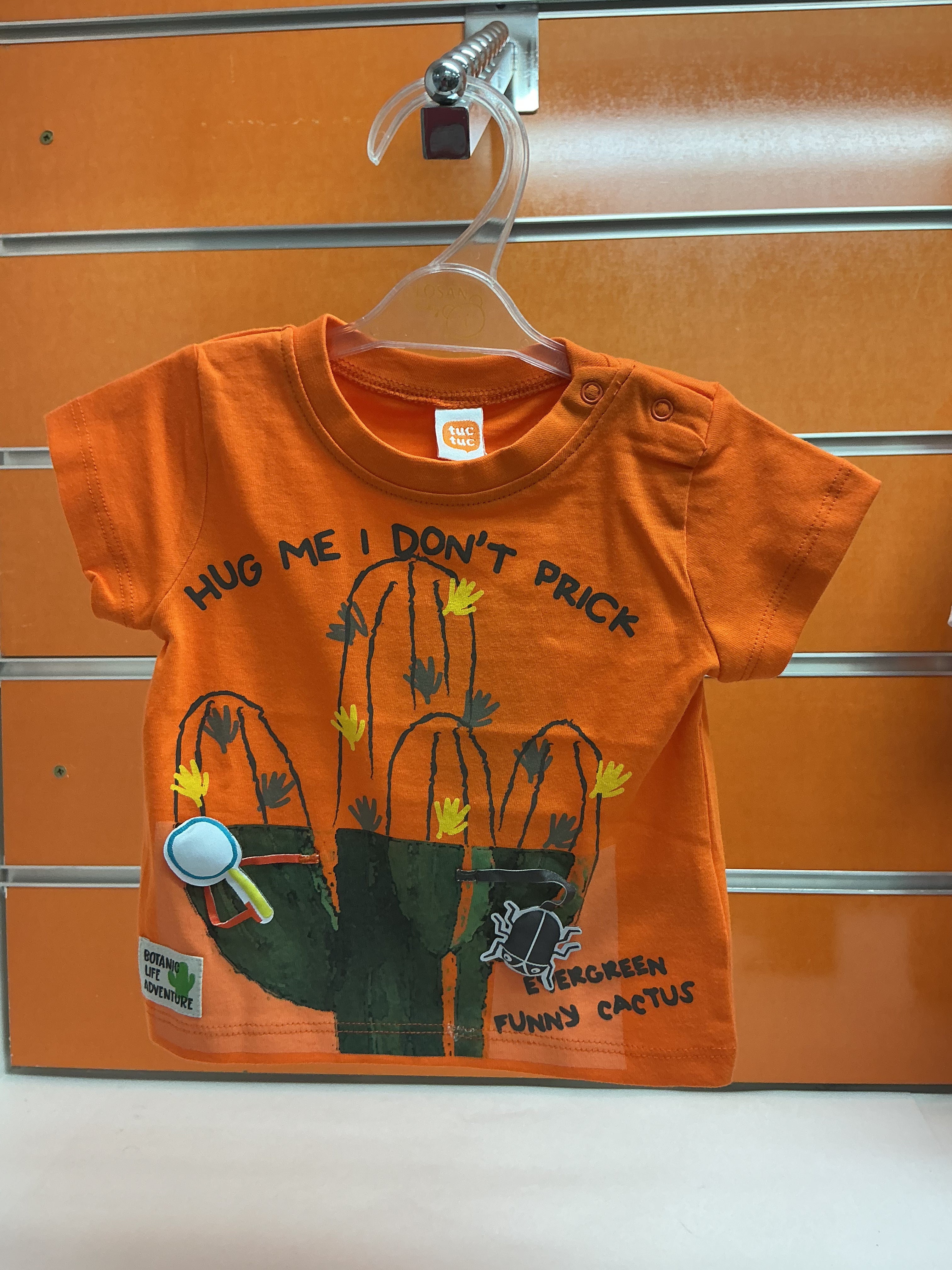 Camiseta bebé Tuc Tuc naranja cactus — fotografía del producto
