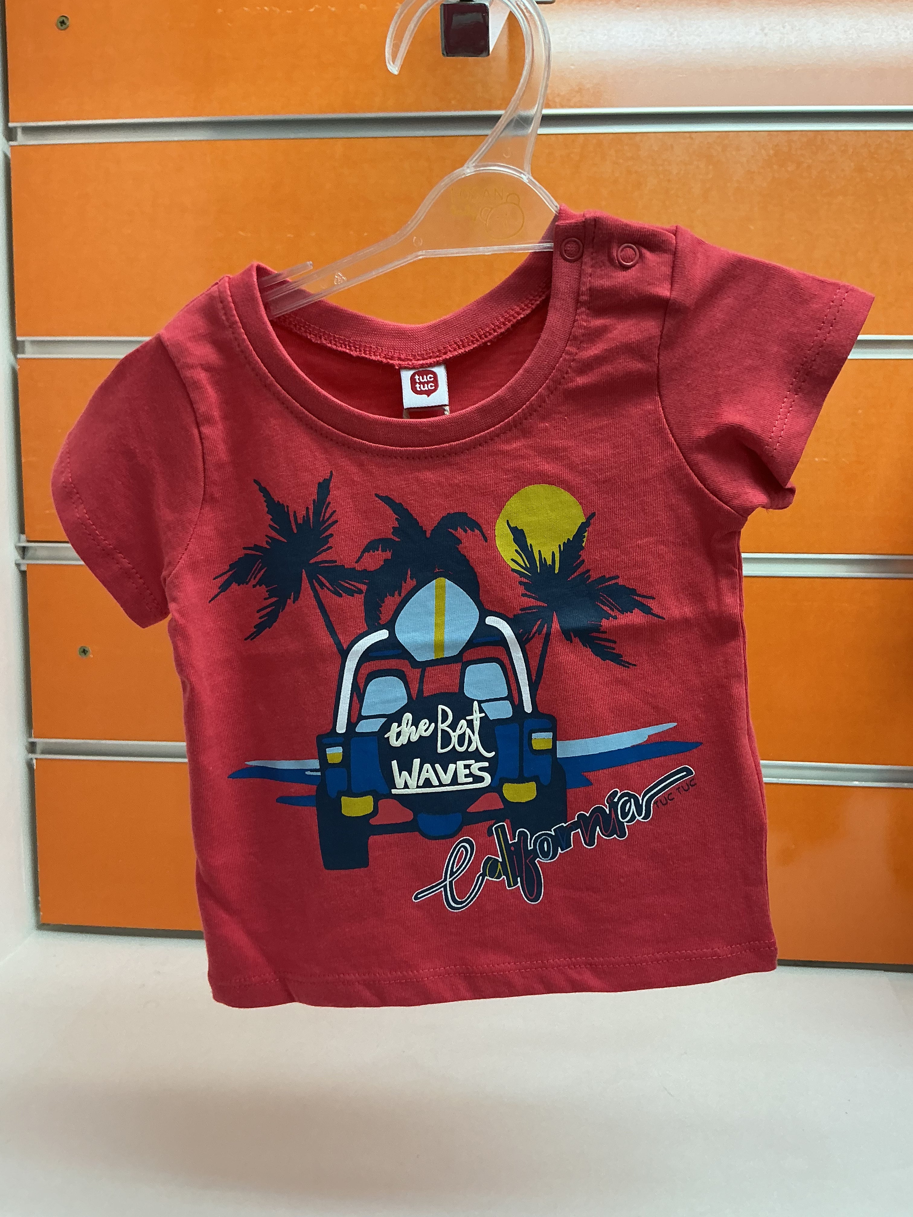 Camiseta bebé Tuc Tuc roja California Waves — fotografía del producto