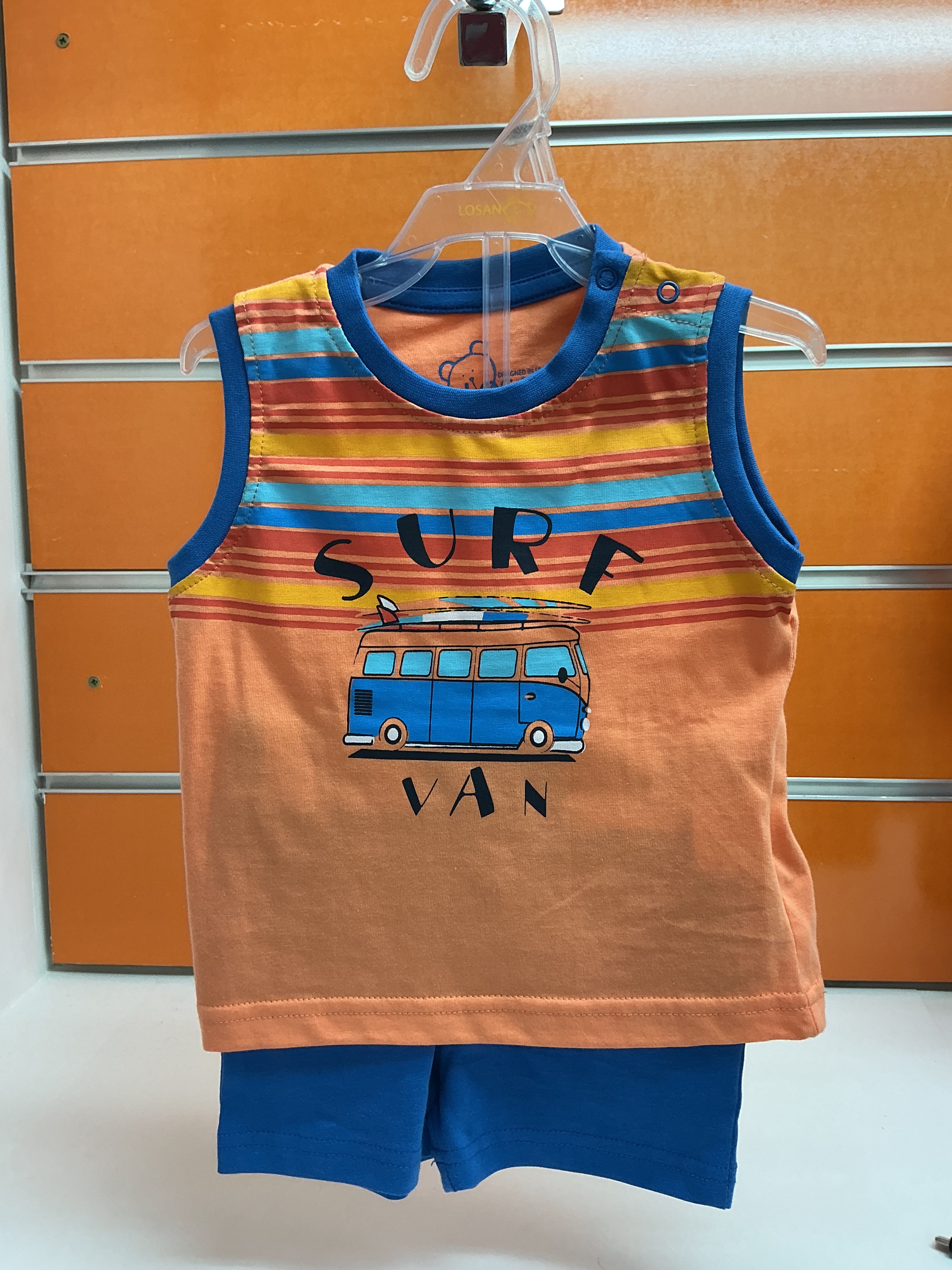 Conjunto bebé Losan Surf Van coral y azul — fotografía del producto