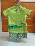 Conjunto bebé Losan verde cocodrilo y bermuda tropical — fotografía del producto