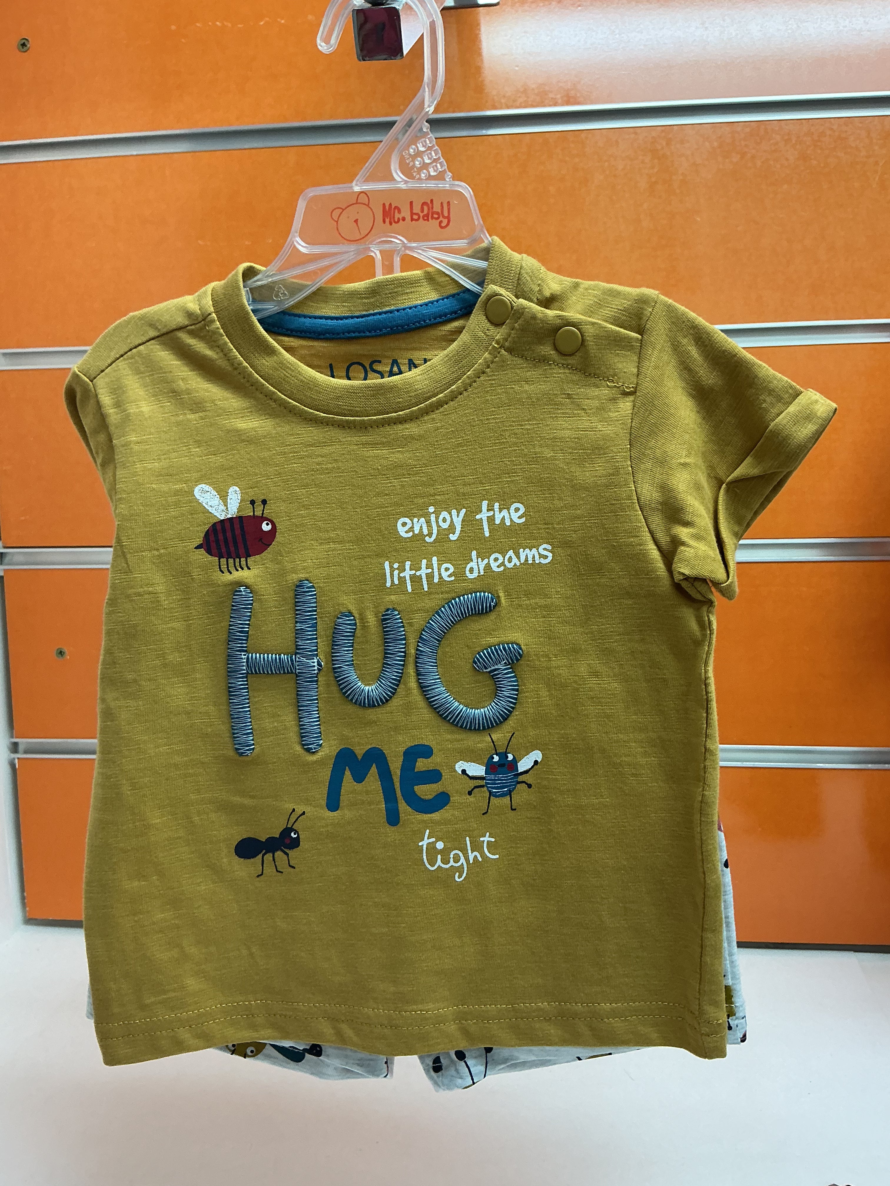 Conjunto bebé Losan Hug Me mostaza y gris — fotografía del producto