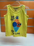 Camiseta bebé Losan tirantes helado amarilla — fotografía del producto