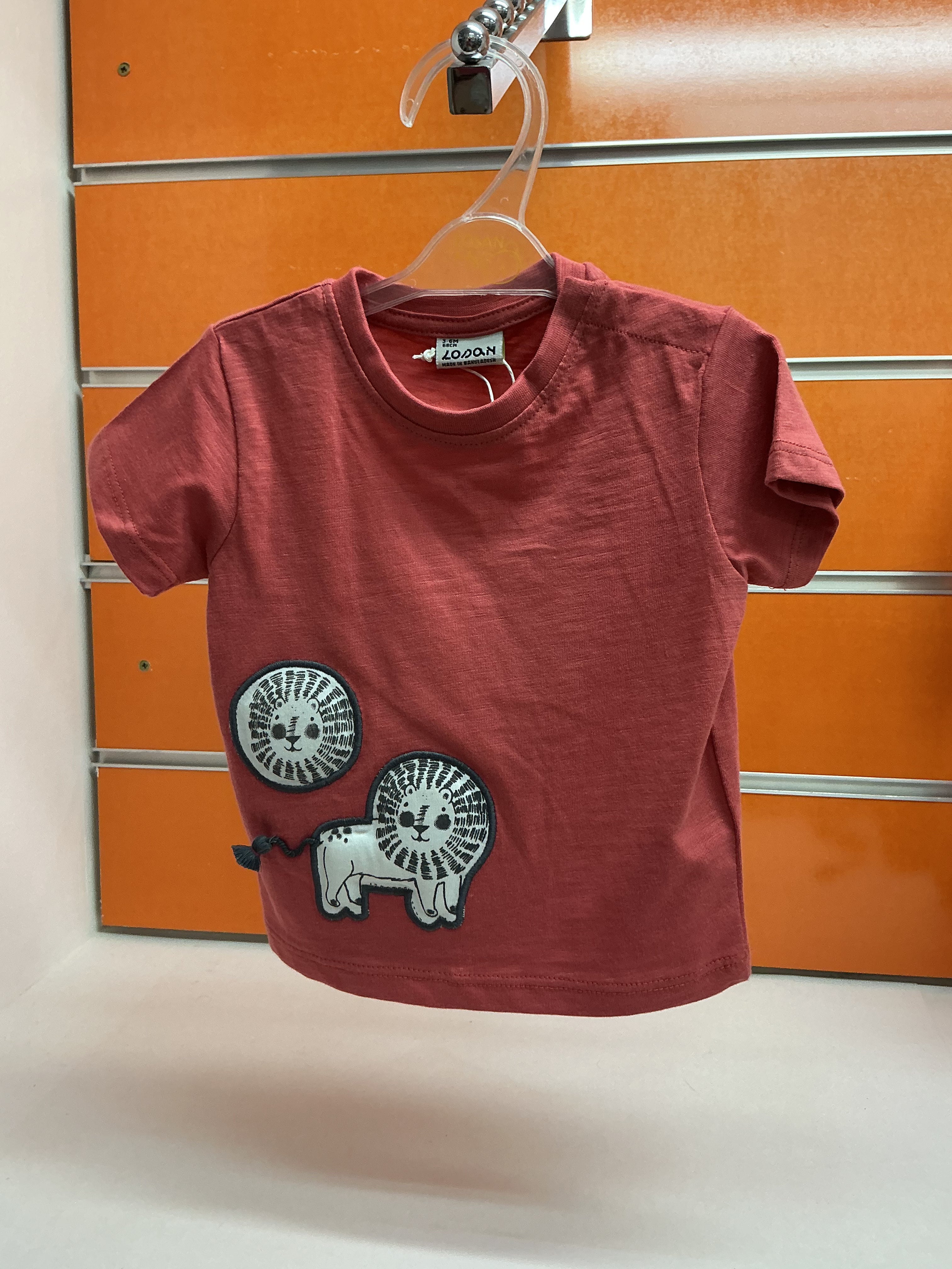 Camiseta bebé Losan leones rosa teja — fotografía del producto