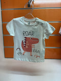 Camiseta bebé Losan dinosaurio Roar blanca — fotografía del producto