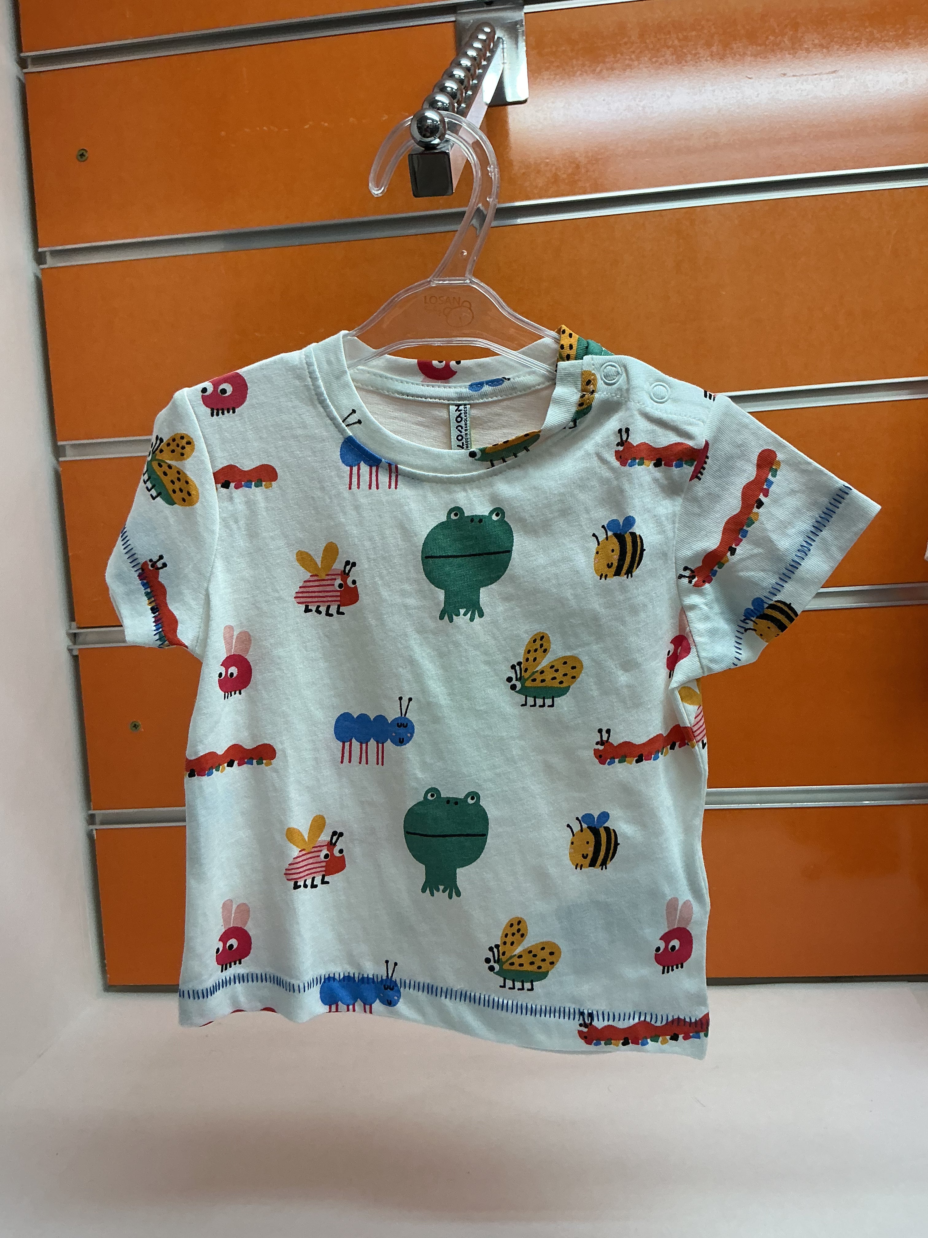 Camiseta bebé Losan insectos blanca — fotografía del producto