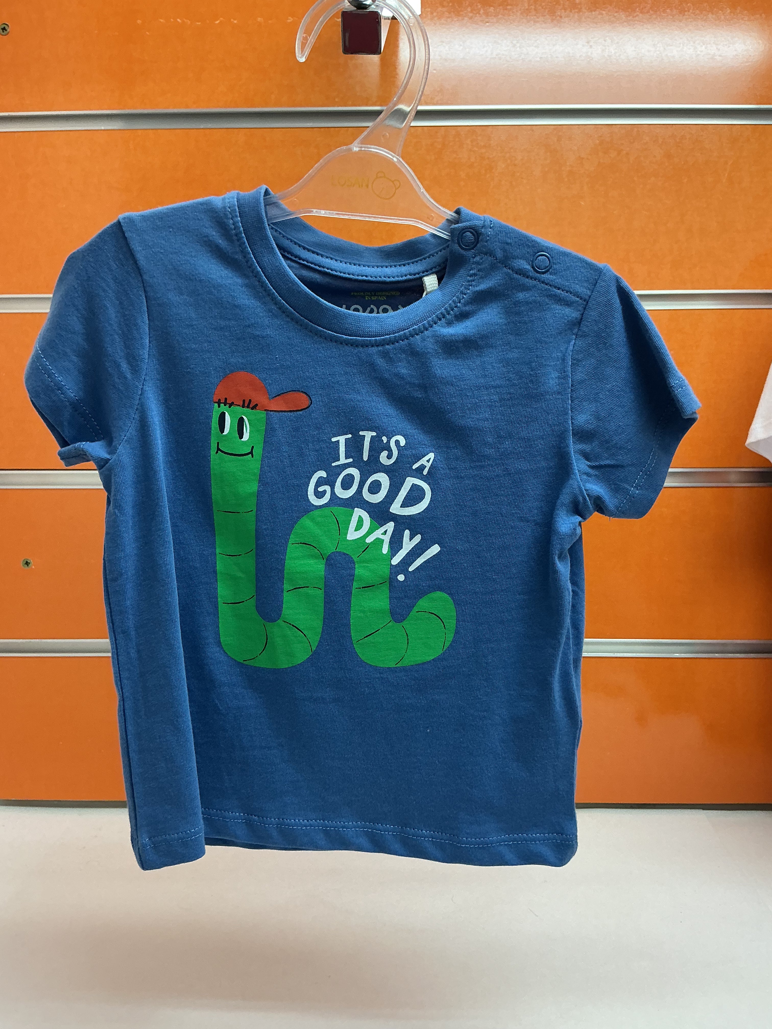 Camiseta bebé Losan gusano azul — fotografía del producto