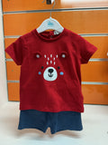 Conjunto bebé osito rojo y azul — fotografía del producto