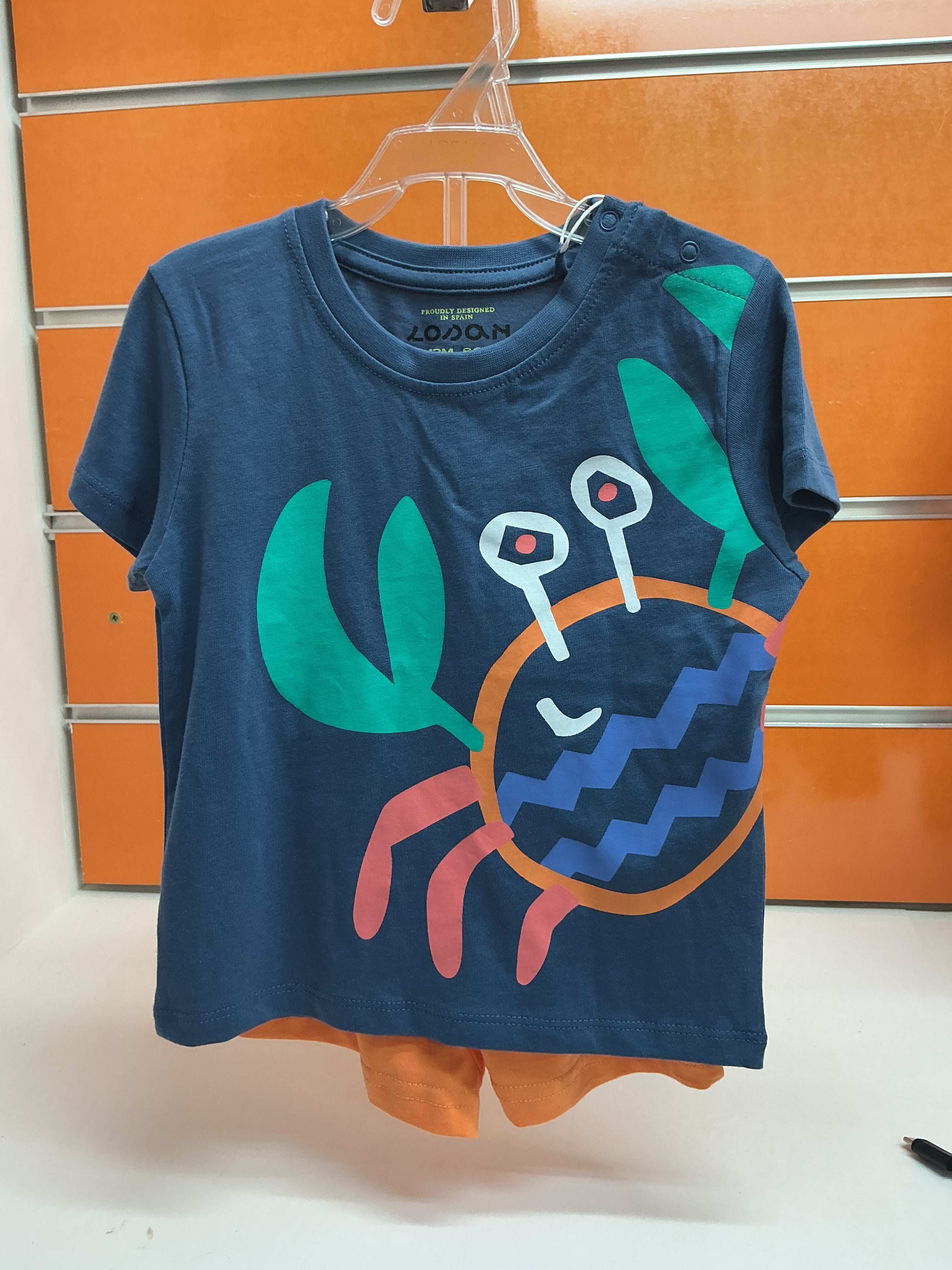 Conjunto bebé Losan cangrejo azul y naranja — fotografía del producto