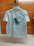 Conjunto bebé dinosaurio patinete blanco y azul — fotografía del producto