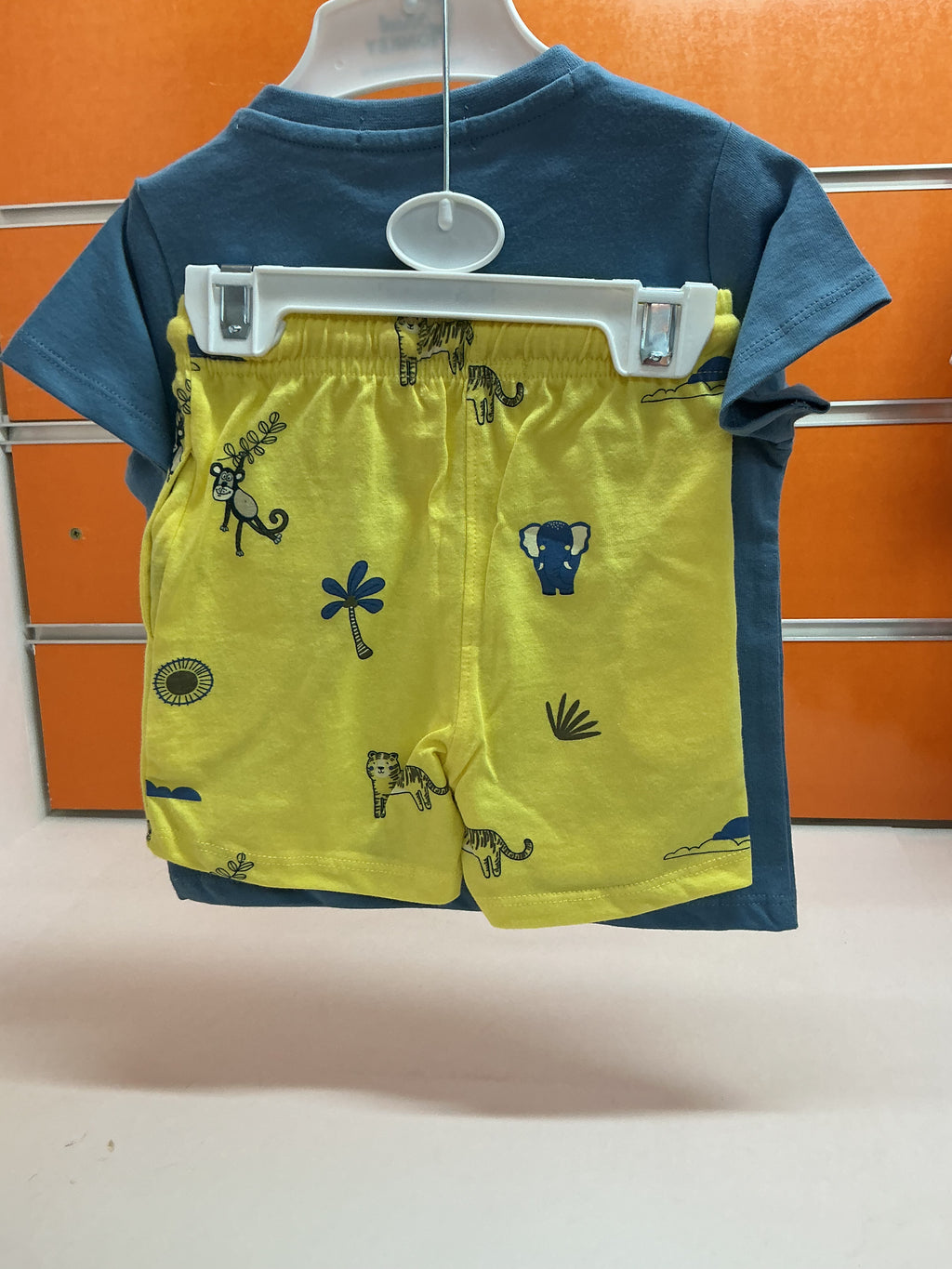 Conjunto bebé Safari Club azul y amarillo — fotografía del producto