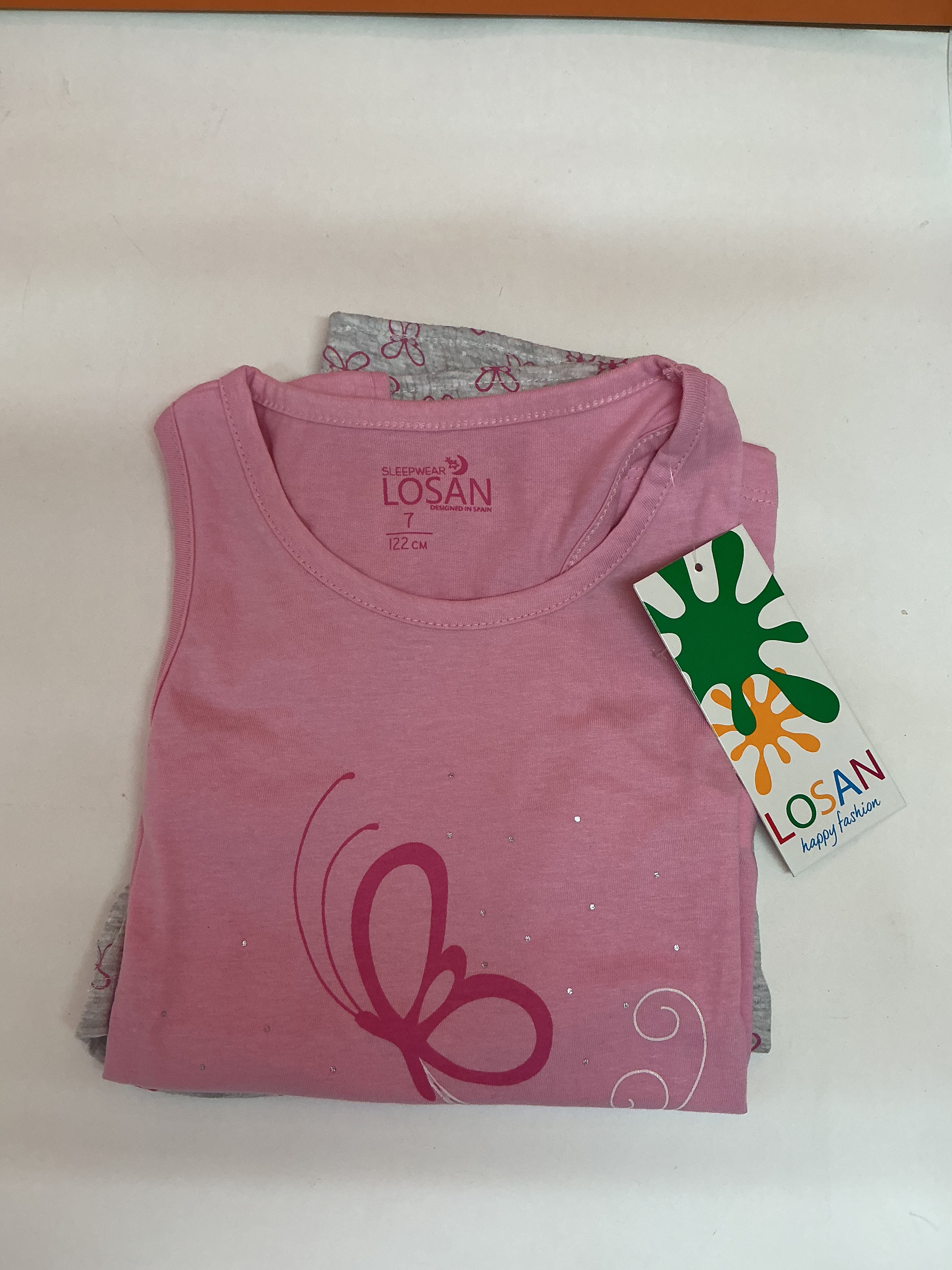 Pijama niña Losan mariposa rosa — fotografía del producto