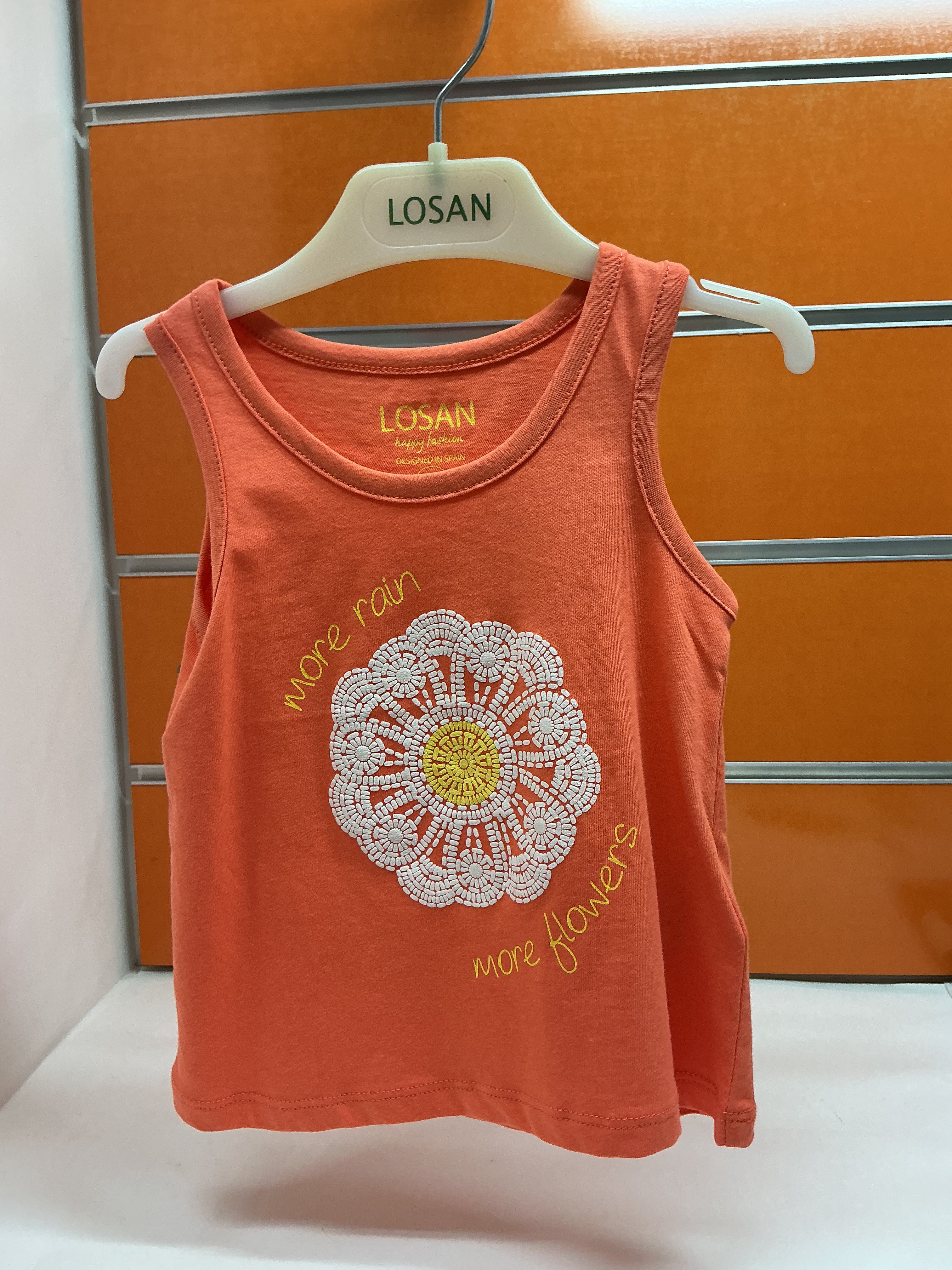 Camiseta niña Losan tirantes coral flor — fotografía del producto