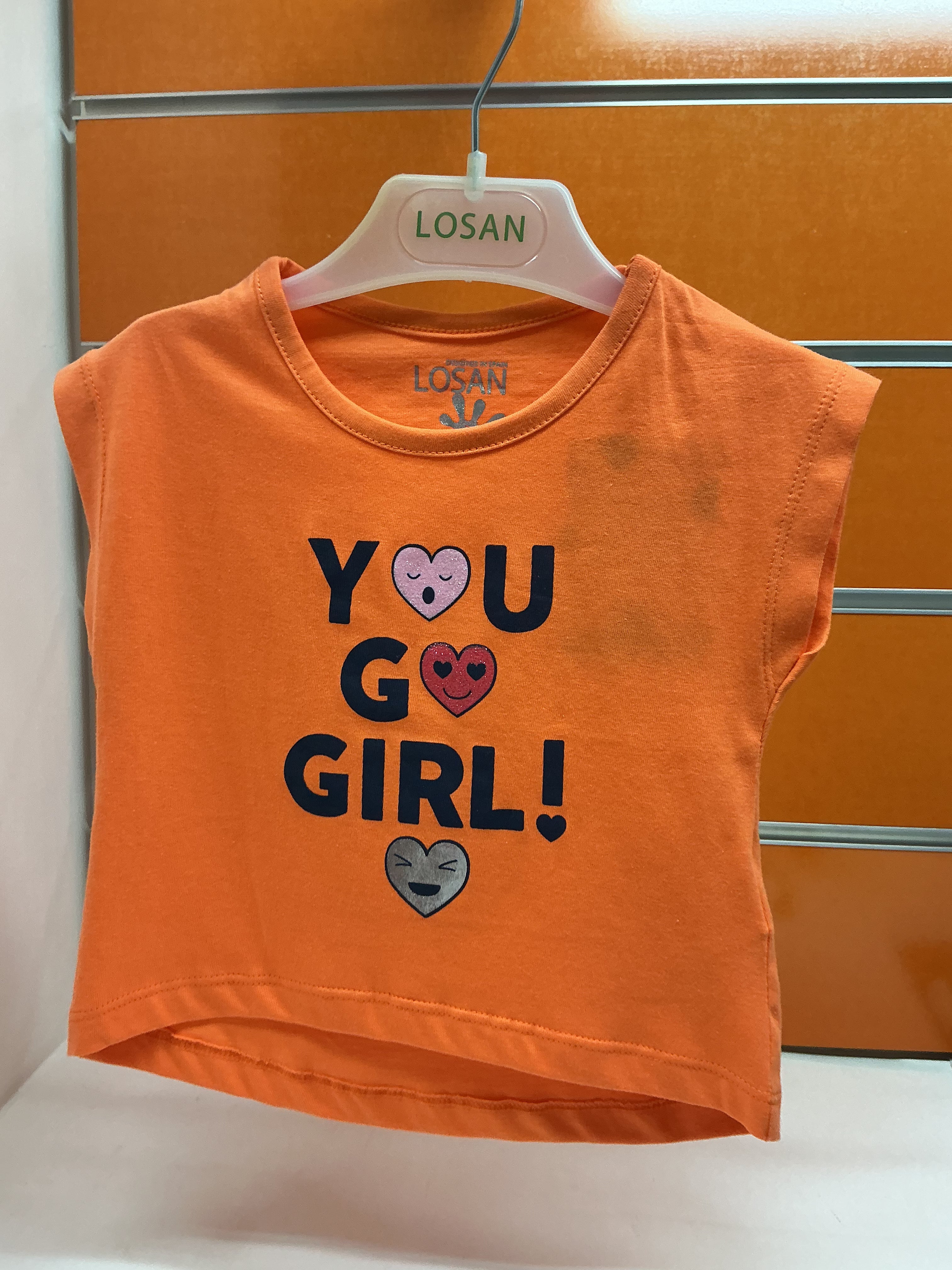 Camiseta niña Losan naranja You Go Girl — fotografía del producto