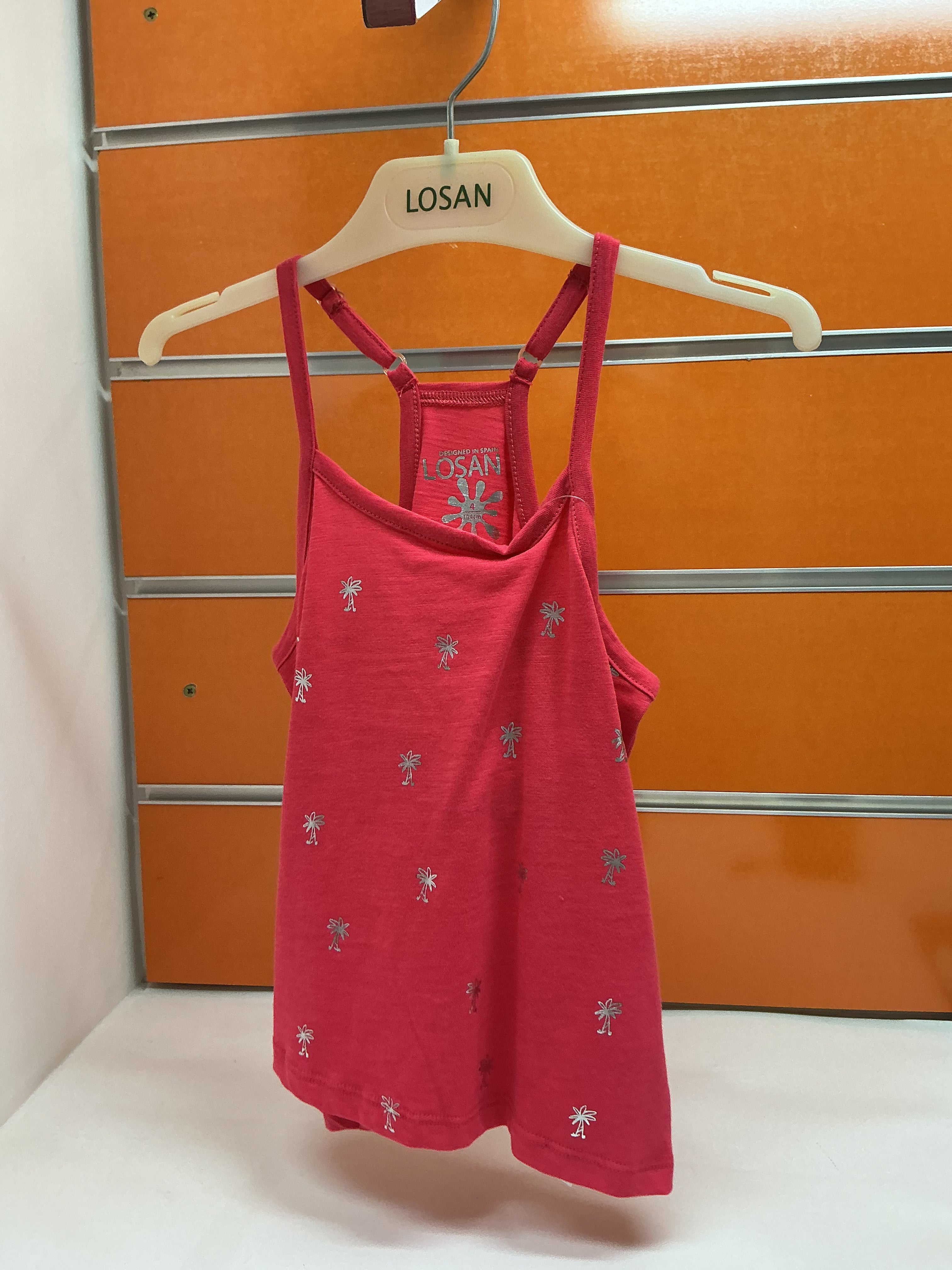 Camiseta niña Losan tirantes coral palmeras — fotografía del producto