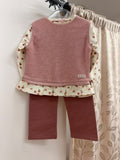 Conjunto bebé Babybol rosa palo con estampado floral, vista frontal