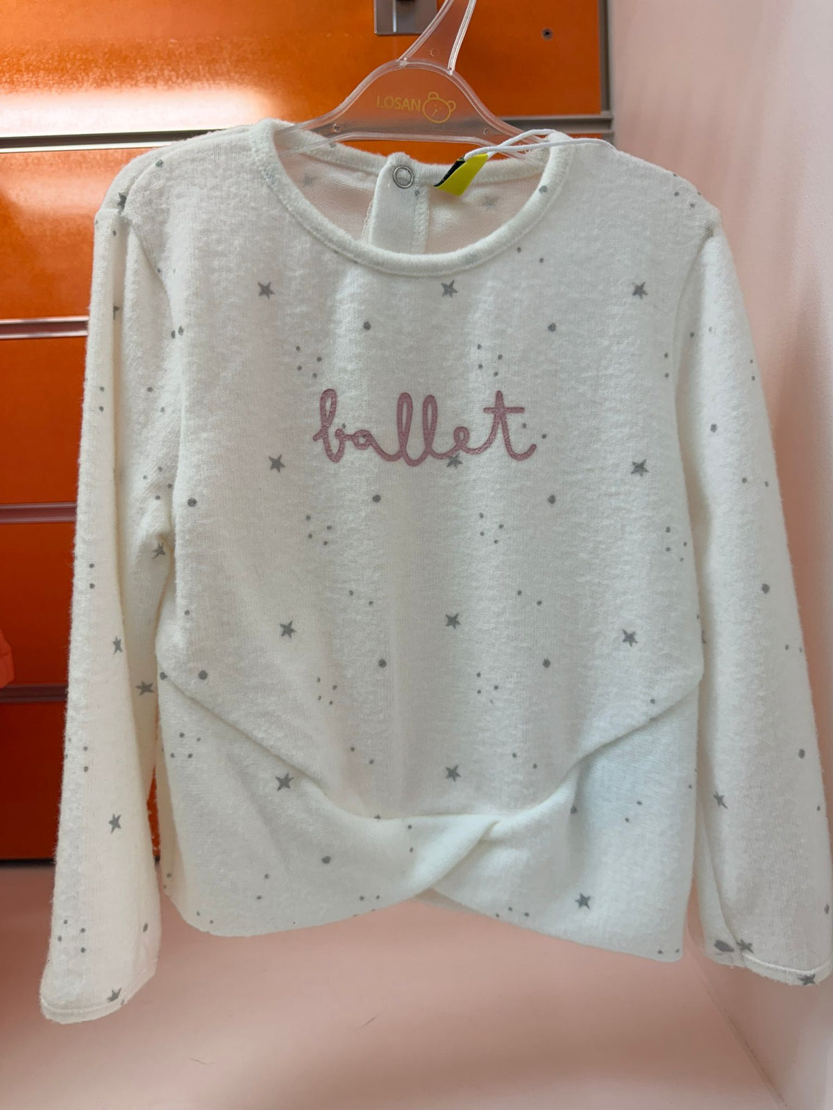 Camiseta bebé Losan blanca Ballet 18-24 meses
