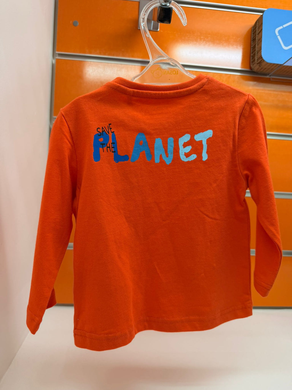 Camiseta bebé Losan naranja Save the Planet, vista trasera