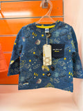Camiseta bebé Tuc Tuc Galaxy Friends azul estampada, talla 1 año