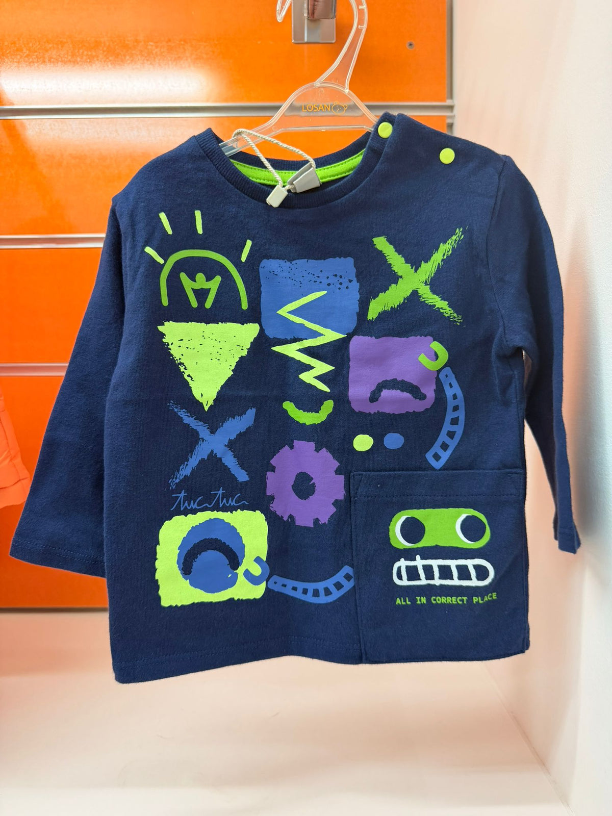 Camiseta bebé Tuc Tuc azul marino Robot Maker, talla 1 año