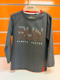 Camiseta niño Losan gris oscuro Run Always Faster, talla 3 años