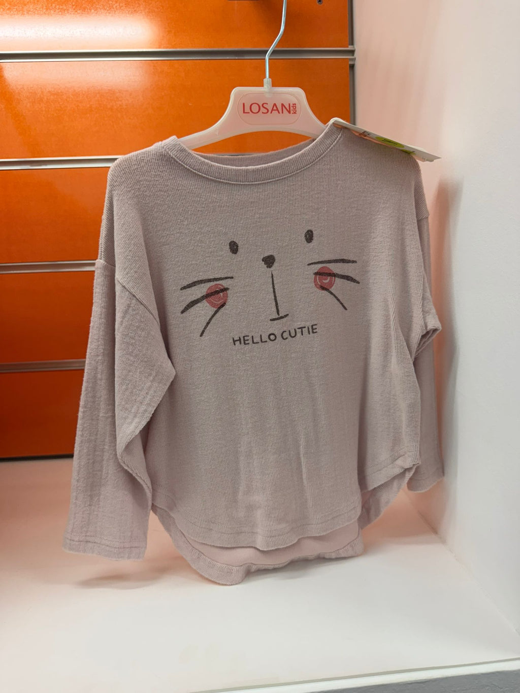 Camiseta niña Losan rosa claro Hello Cutie, talla 2 años