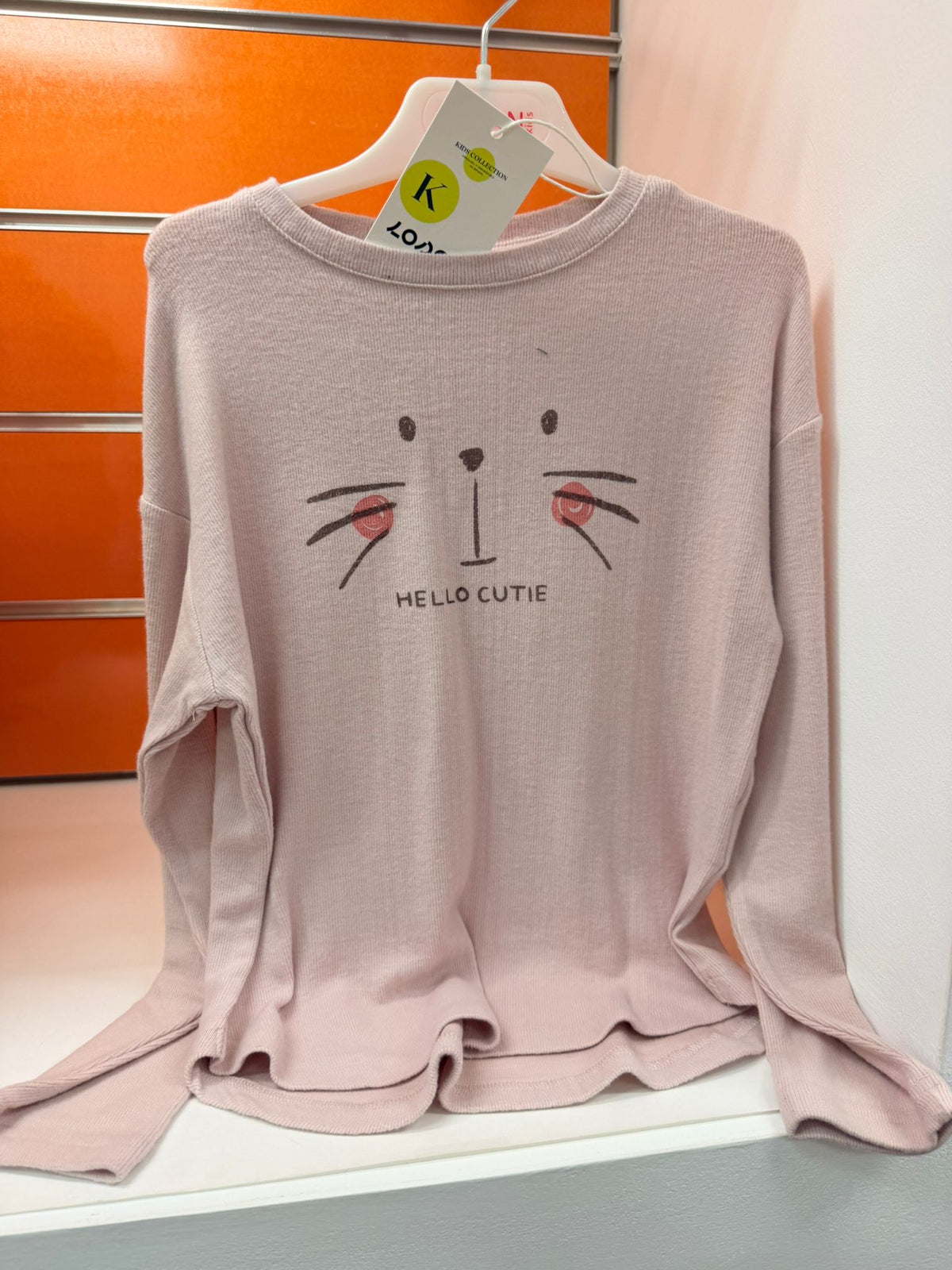 Camiseta niña Losan rosa claro Hello Cutie, talla 7 años