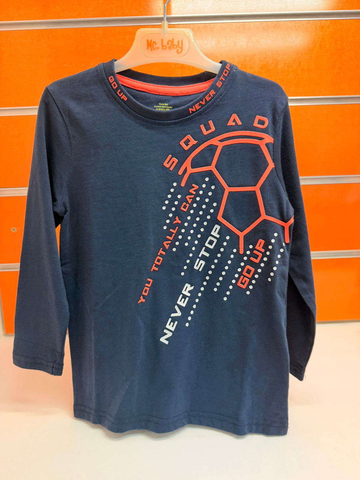 Camiseta niño Losan azul marino con diseño de fútbol Squad, talla 3 años
