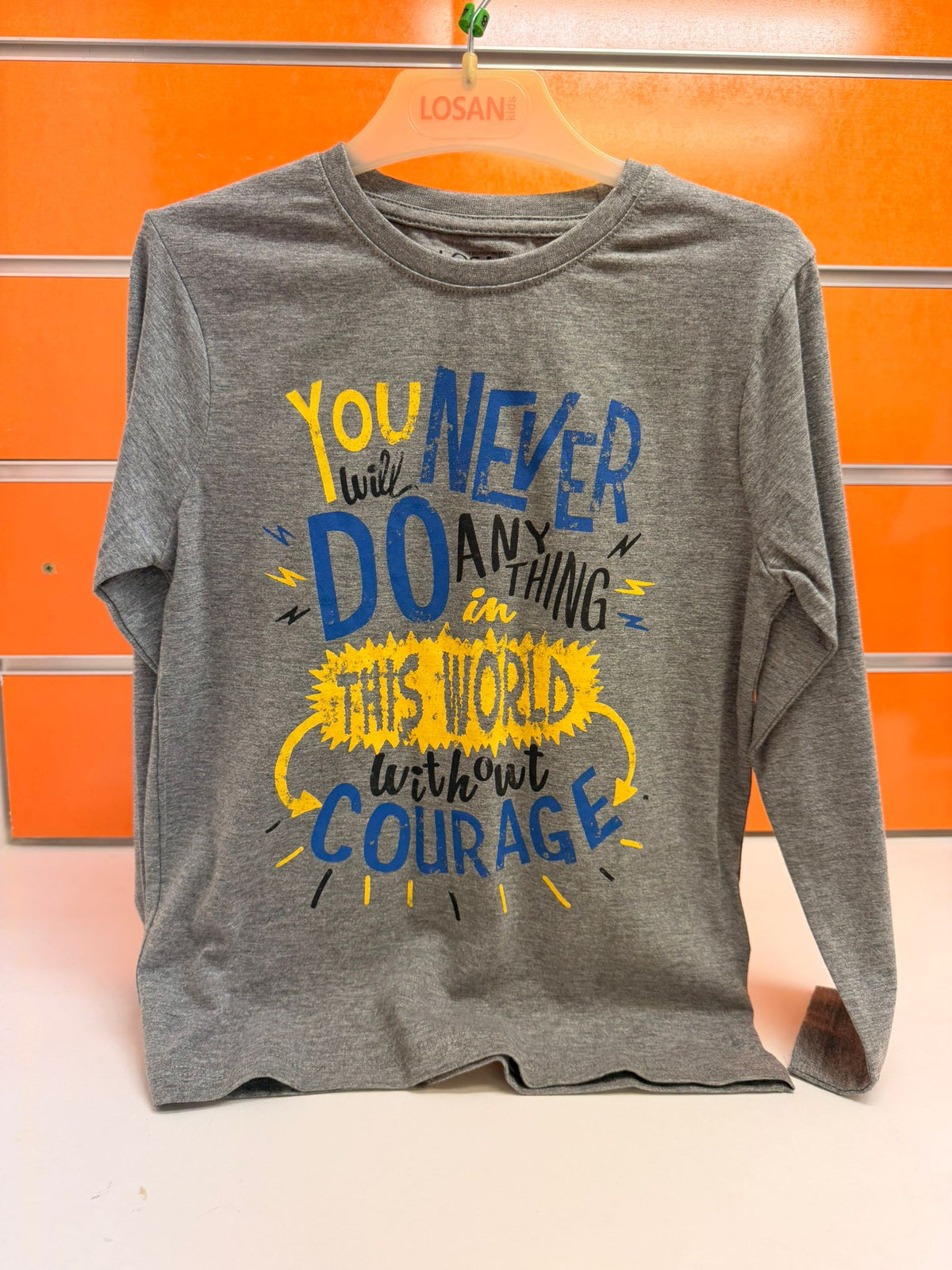 Camiseta niño Losan gris manga larga estampado Courage