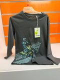 Camiseta niño Losan gris oscuro con estampado motocross