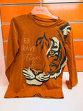Camiseta niño Losan naranja con estampado de tigre Be Brave