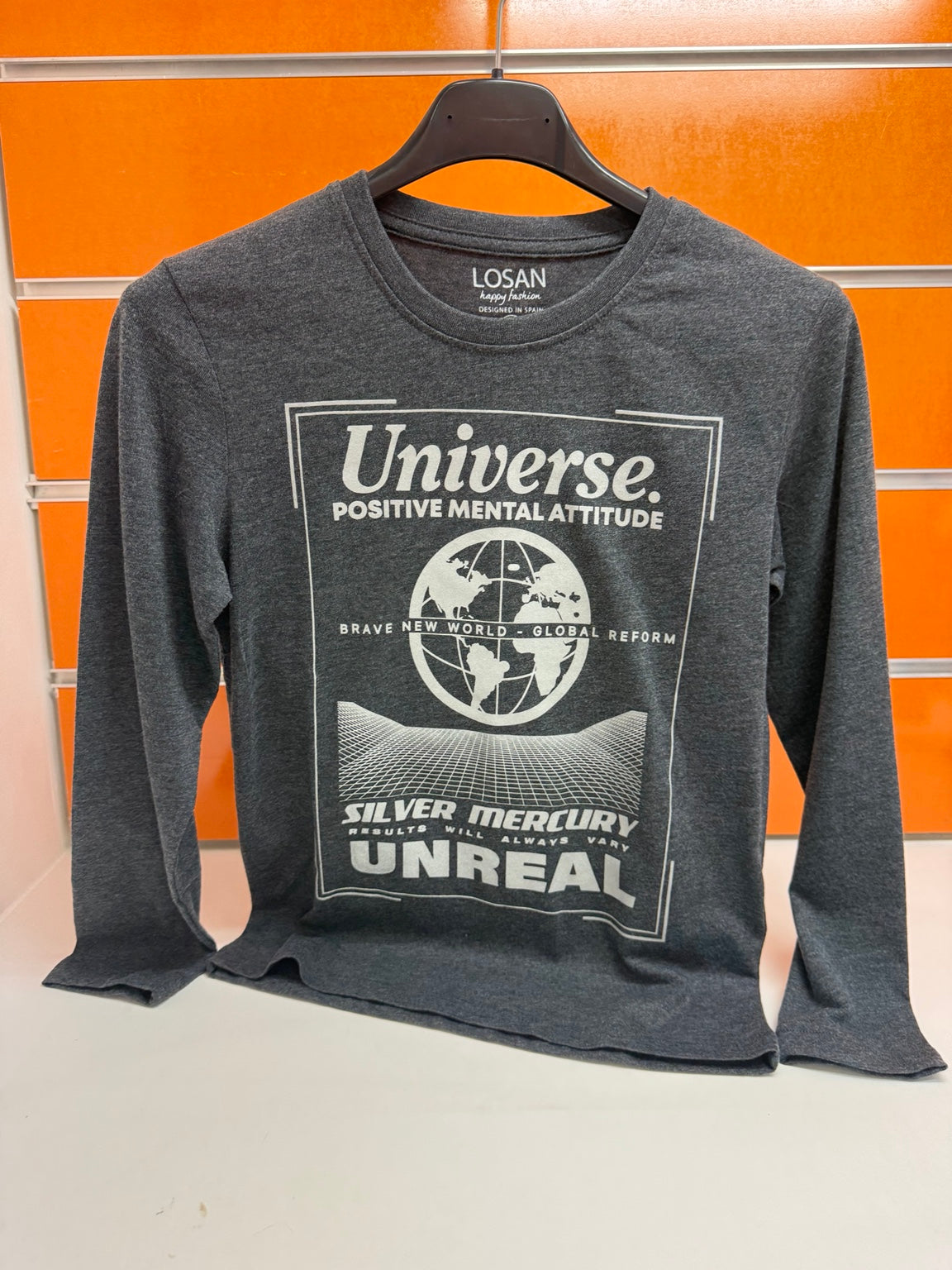 Camiseta niño Losan Universe gris, talla 8 años