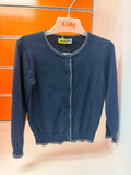Chaqueta de punto niña Losan azul marino con ribete brillante, talla 2 años