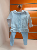 Conjunto bebé Calamaro Polaina Arlés blanco y azul con polaina
