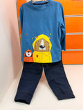 Conjunto bebé Losan azul de dos piezas con oso y pingüino
