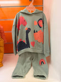 Conjunto bebé Losan verde con dinosaurios, talla 24-36 meses