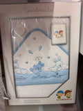 Capa de baño Gamberritos 100x100 cm con conejitos en blanco y azul