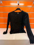 Jersey de punto fino Losan negro talla 12/XS con detalle en hombro