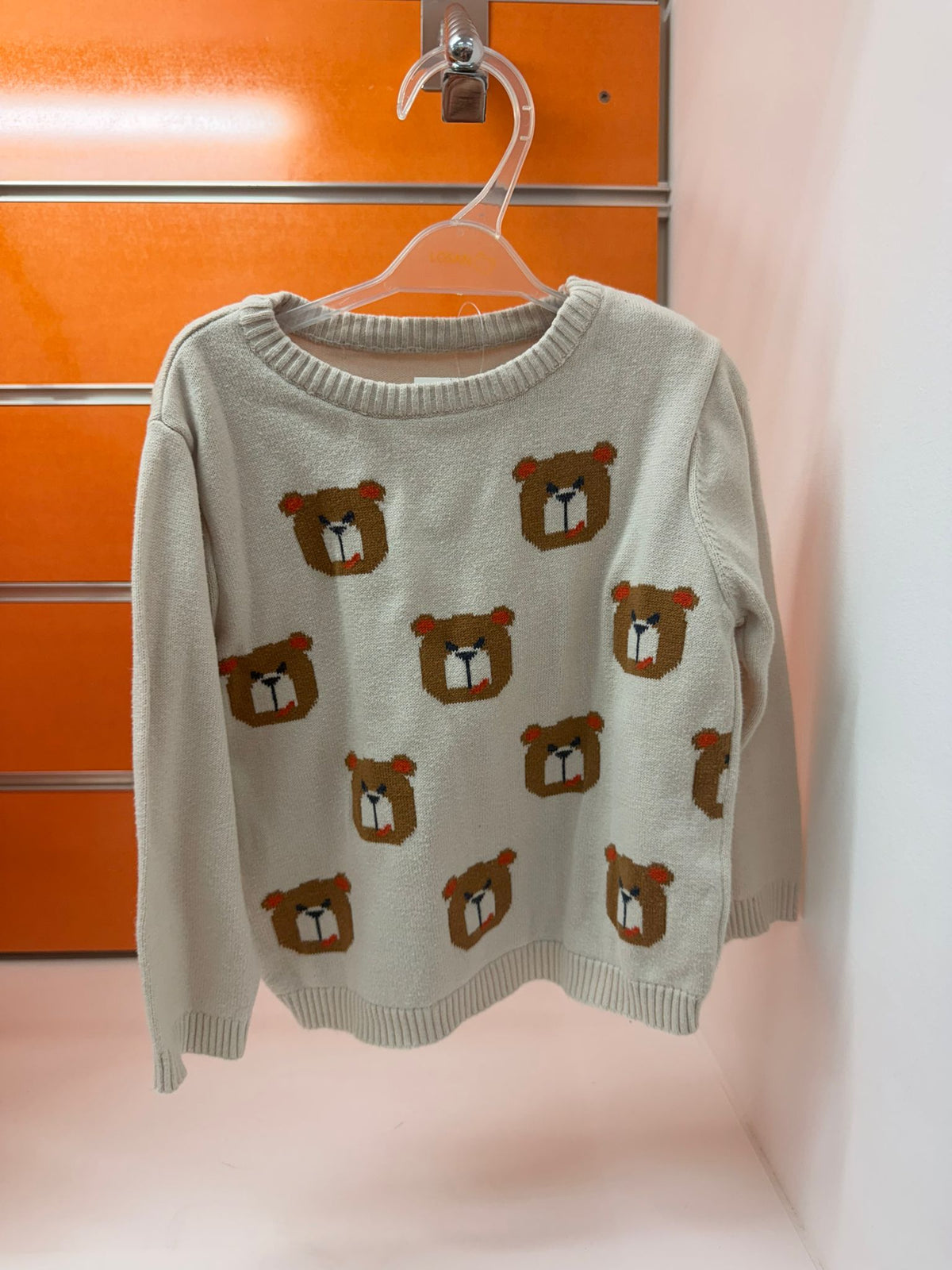 Jersey niña Losan beige con osos, talla 3 años