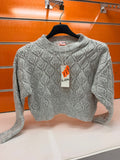 Jersey gris claro de niña Losan con punto calado