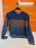 Jersey niño Losan azul marino con franjas, talla 8 años