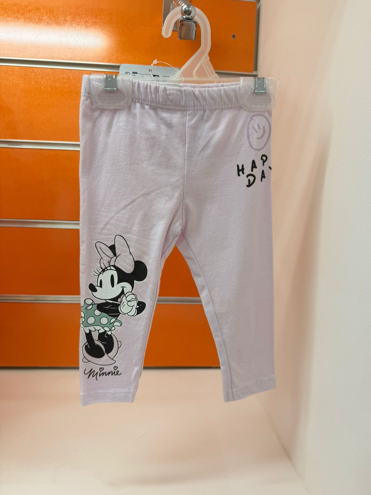 Legging bebé Disney Minnie rosa claro, talla 9 meses / 71 cm