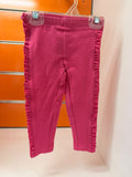 Legging bebé Losan fucsia con volantes laterales, talla 9-12 meses