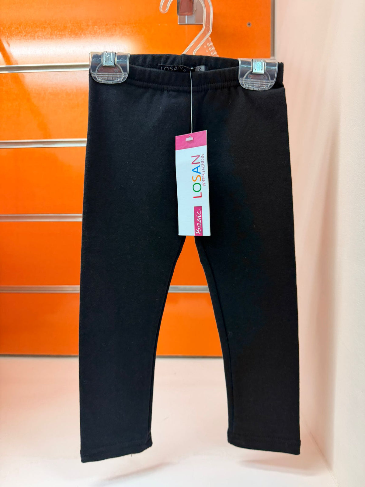 Legging niña Losan negro básico, talla 2 años