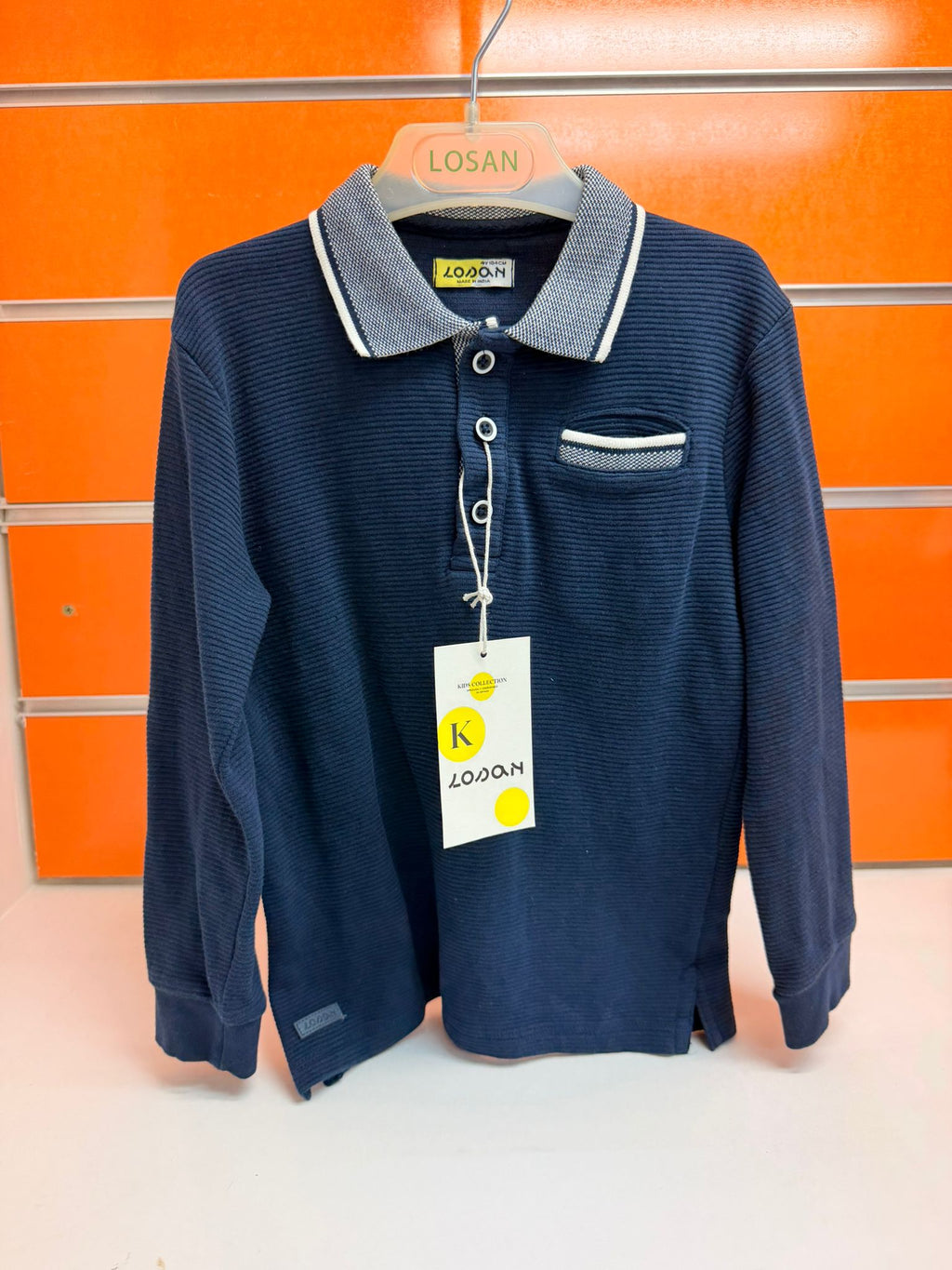 Polo azul marino de manga larga niño Losan talla 5 años