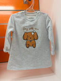 Vestido bebé Losan gris con perrito bordado 6-9 meses